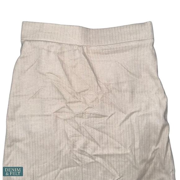 Halara Ribbed High Waisted A-Line Maxi Skirt Whisper White Beige Small NWOT - Picture 8 of 8